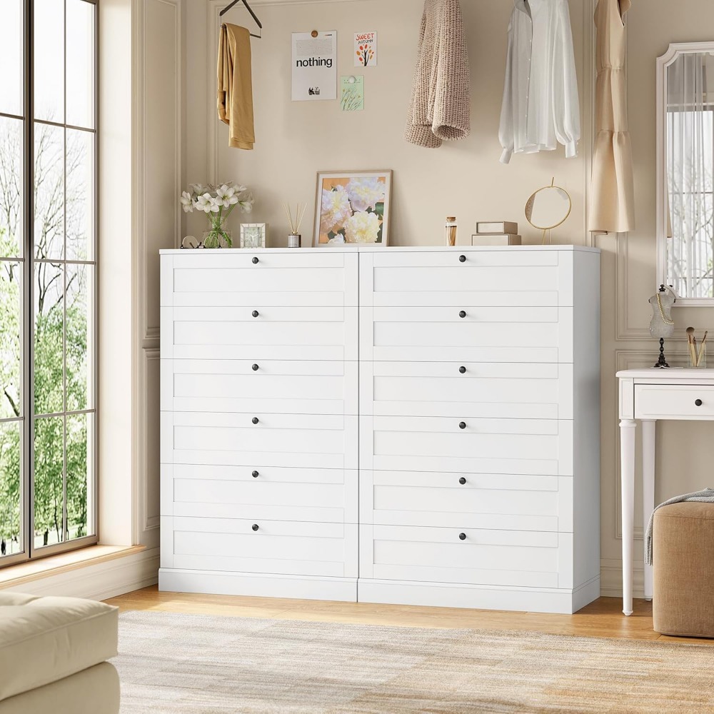 ตู้ลิ้นชัก 6 ชั้น สีขาวสวยงาม  - Drawer Dresser White บทวิจารณ์และราคา