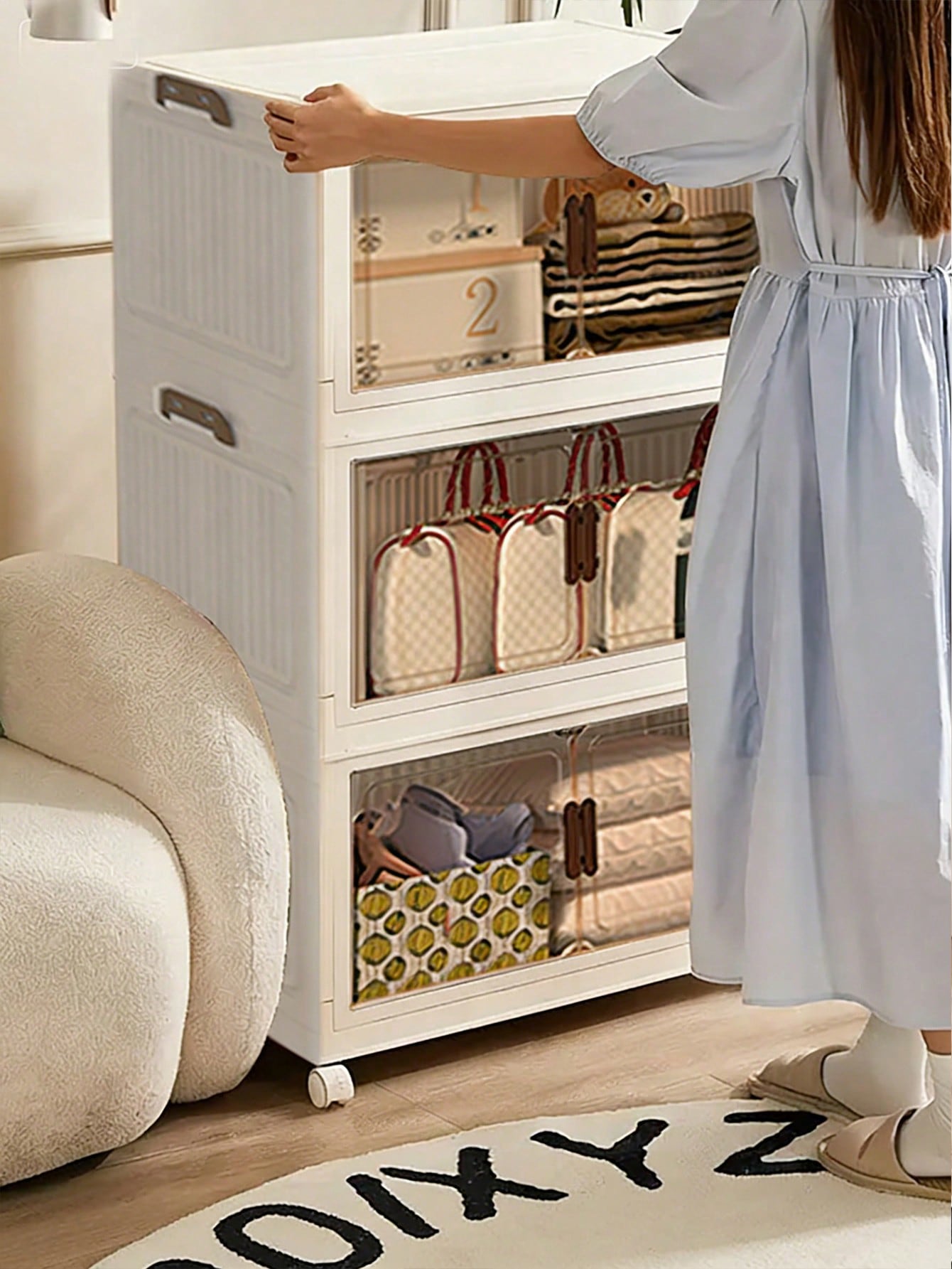 ตู้เก็บของแบบพับได้ 5 ชั้น สีค - Drawer Dresser White บทวิจารณ์และราคา