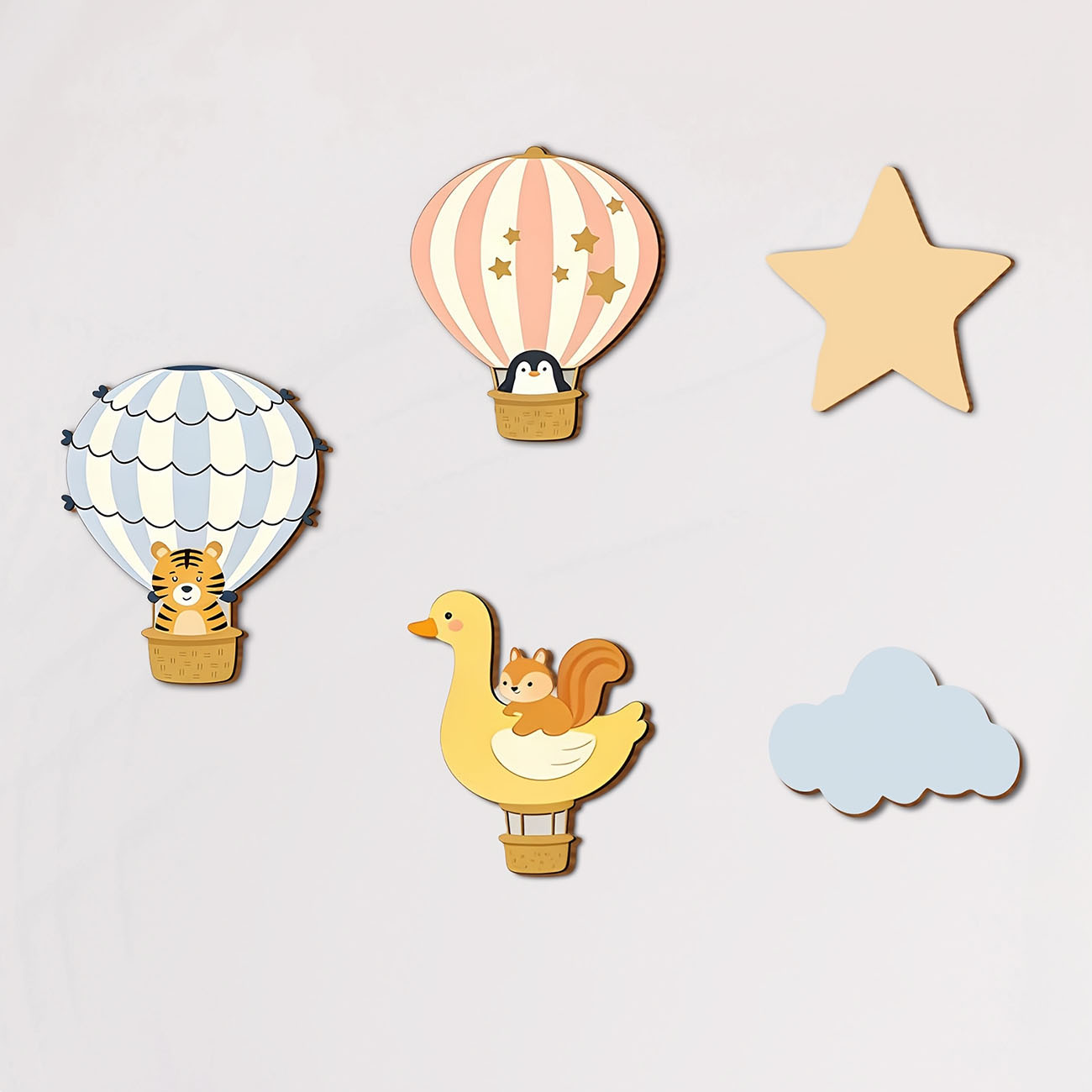 สติ๊กเกอร์ติดผนังไม้รูปบอลลูนล - Baby Nursery Decals บทวิจารณ์และราคา