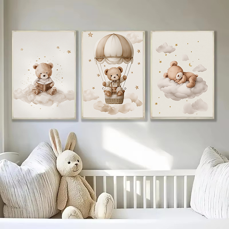 ภาพพิมพ์ผ้าแคนวาสลายหมีเท็ดดี้ - Baby Name Wall Art บทวิจารณ์และราคา